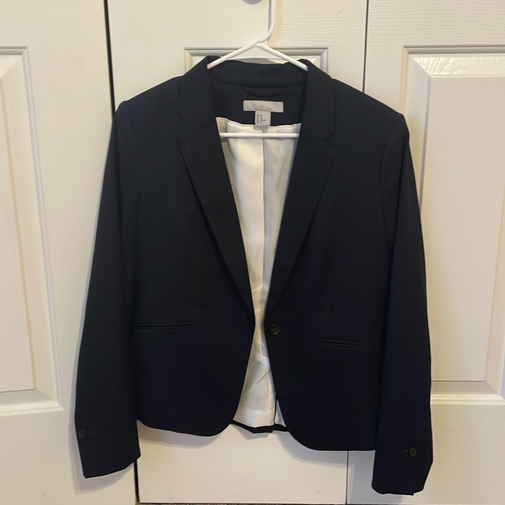 H&M Blazer Jacket, Size 10, Navy Blue